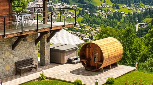 Sauna Tonneau Exterieur En Bois Barrel