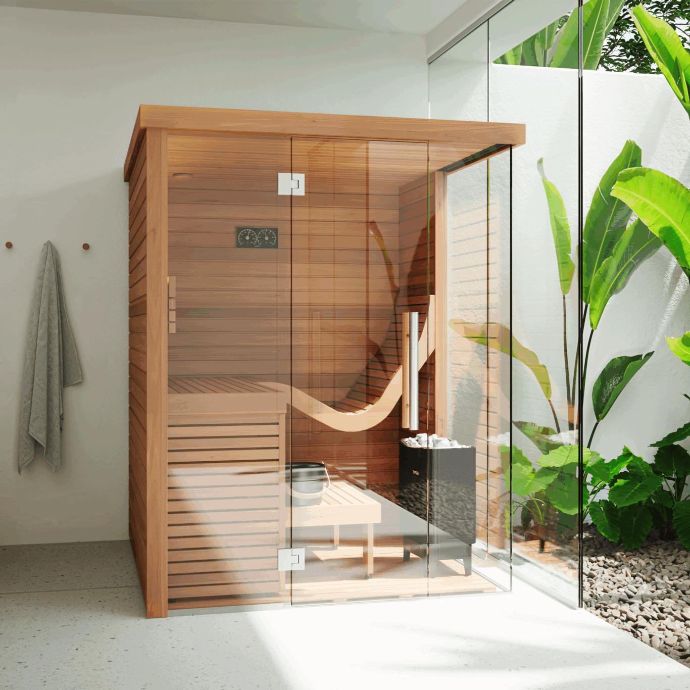 Baia Glass Corner Lifestyle White Garden