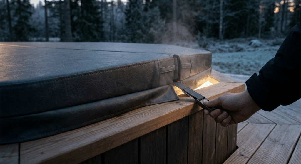 spa encastré dans une terrasse en bois clair spa encastré dans une terrasse en bois clair