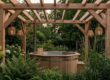 Pergola abritant un bain froid