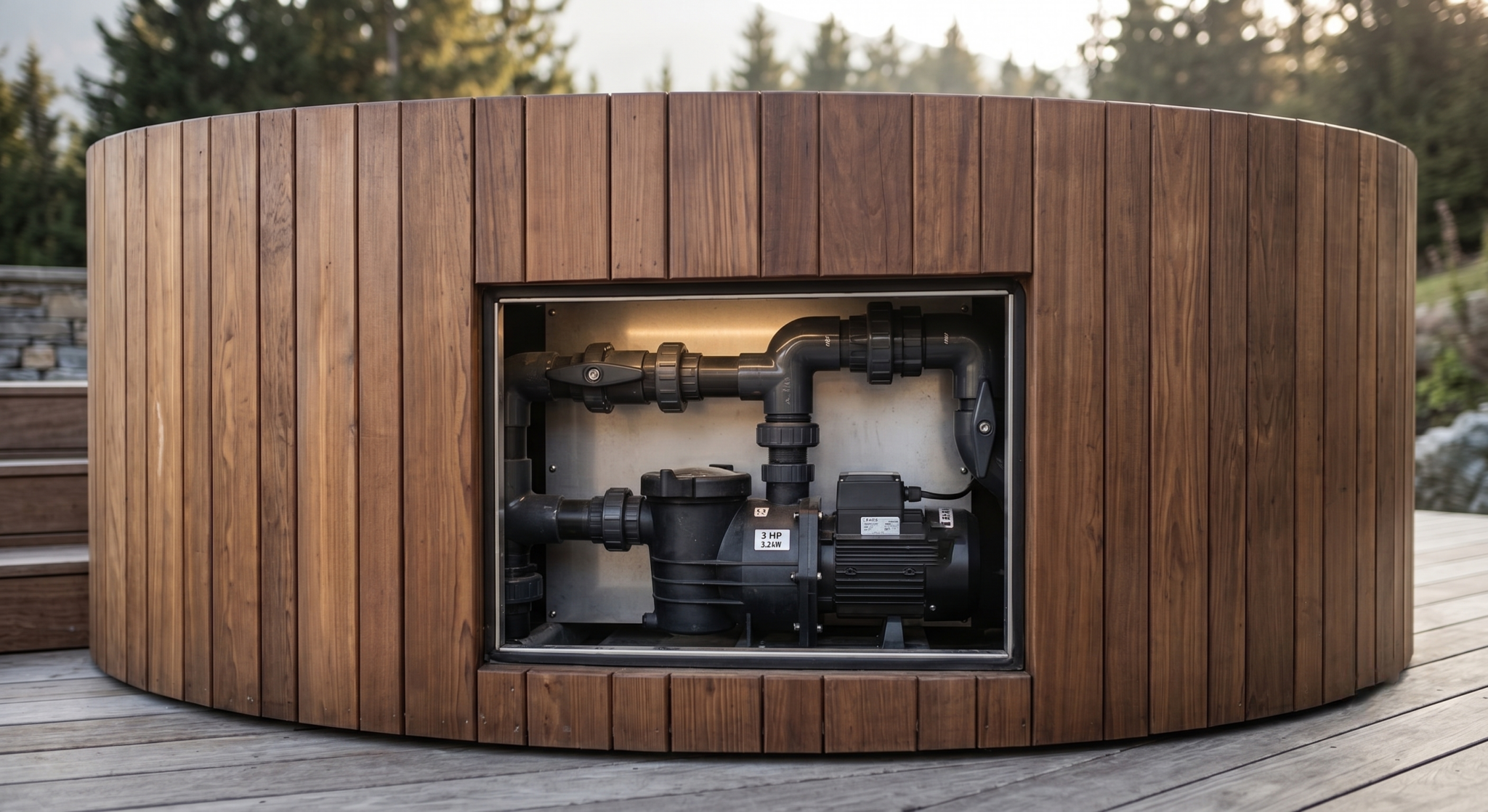 Un plan d'un spa nordique avec une pompe puissante. Un plan d'un spa nordique avec une pompe puissante.